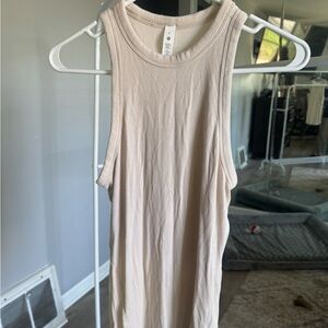 lululemon athletica Ribbed High-Neck Tank in Light Beige